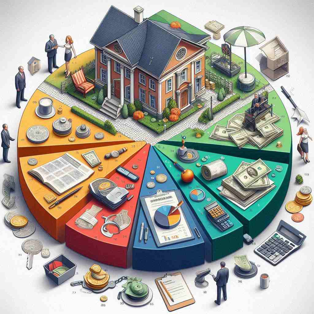 A pie chart showing the distribution of assets in a typical divorce case 11zon