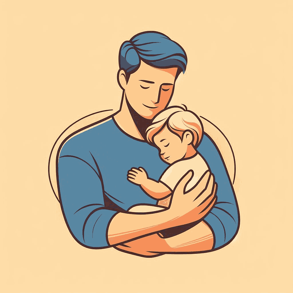 An image of a father holding a child symbolizing paternal bonds 11zon